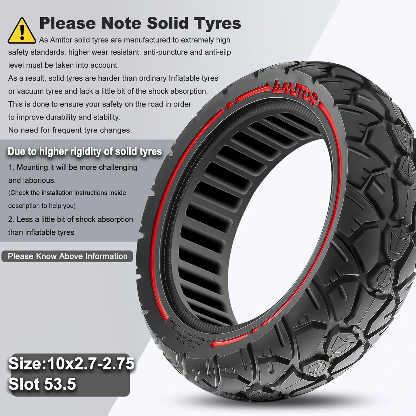 Amitor Offroad Vollgummireifen 10x2.70-6.5 ,--, 10x2.75-6.5