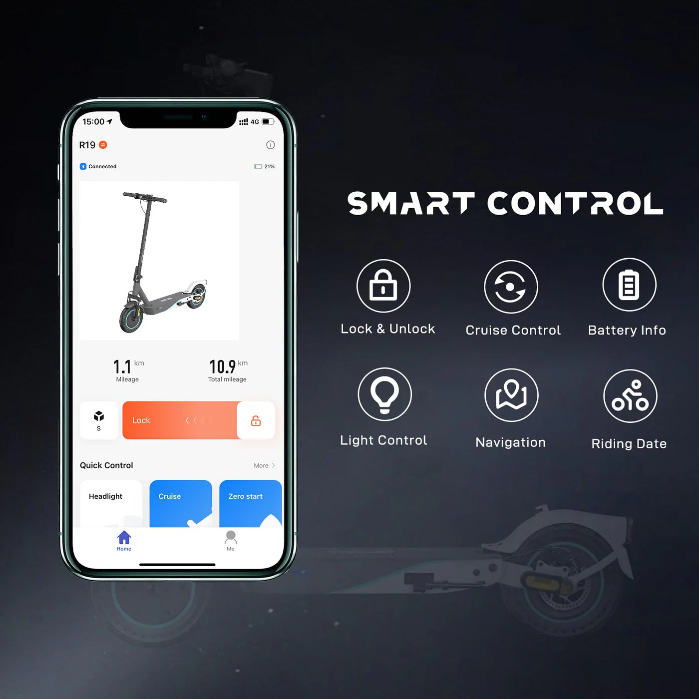 RCB R19 E Scooter 500W36V11.4AH10’’Reifen