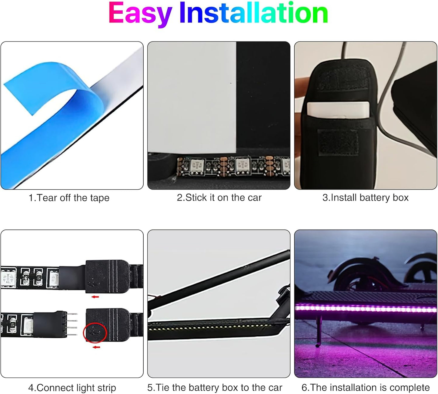 Elektro Scooter LED Streifen Lichter