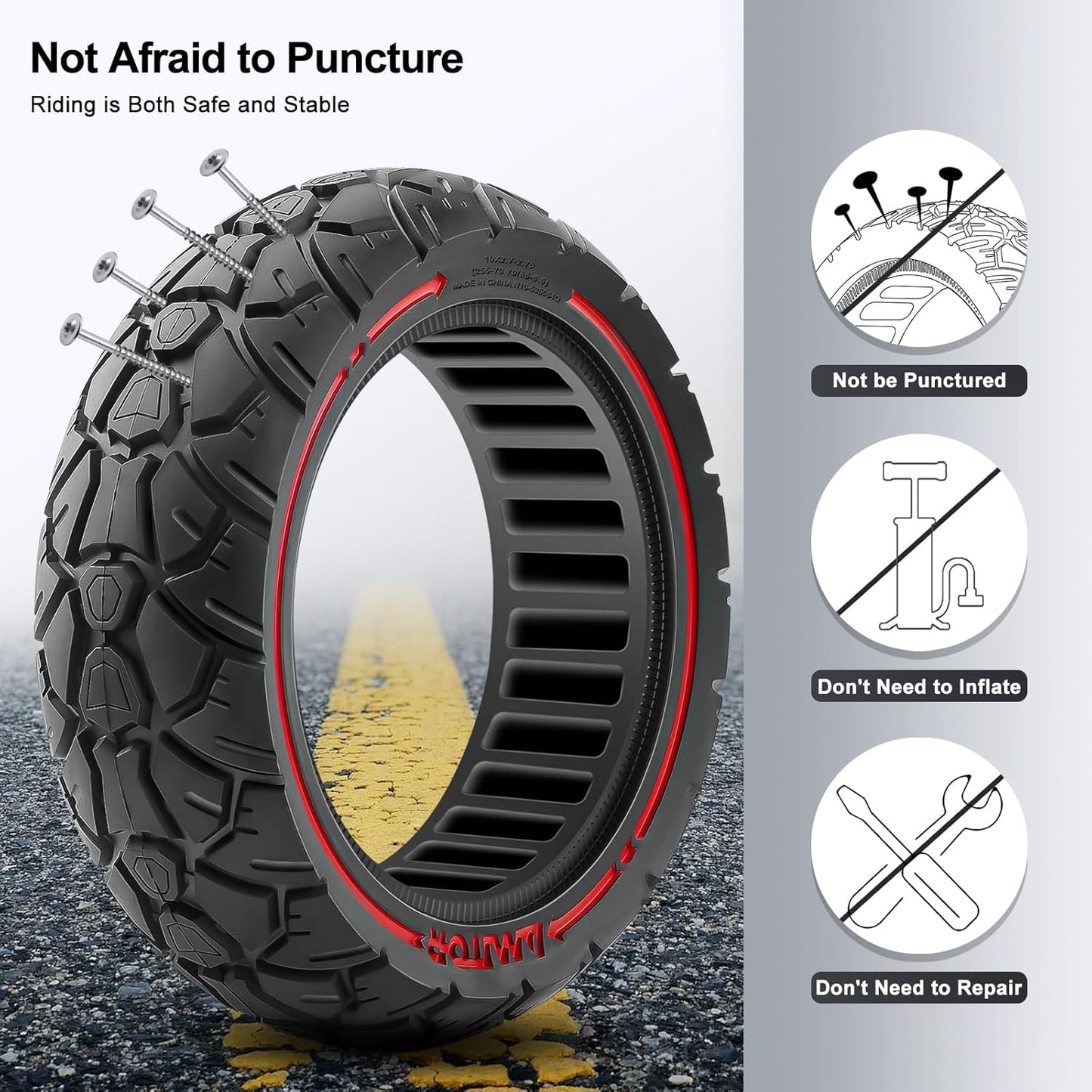 Amitor Offroad Vollgummireifen  10x2.70-6.5 ,--, 10x2.75-6.5