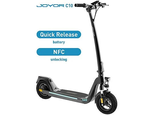 JOYOR C10 Elektroroller (10 Zoll, Schwarz)